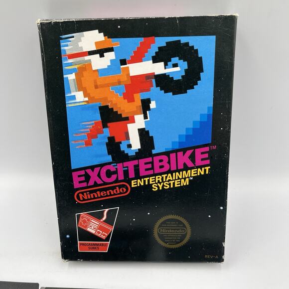 Excitebike Nintendo NES 1985 CIB Black Box Circle Seal Cleaned & Tested - Picture 3 of 14